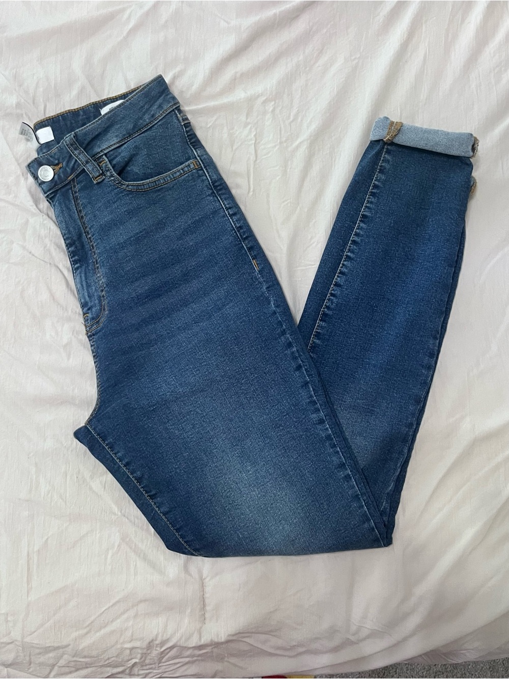Forever 21 Women's Dark Indigo High-Rise Skinny Jeans